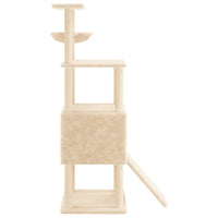 Albero per Gatti con Tiragraffi in Sisal Crema 153 cm