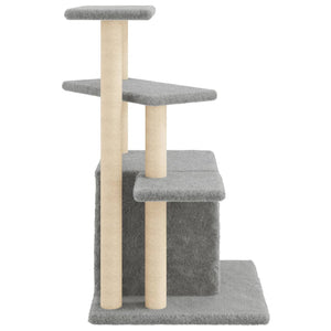 Albero per Gatti con Tiragraffi in Sisal Grigio Chiaro 83,5 cm