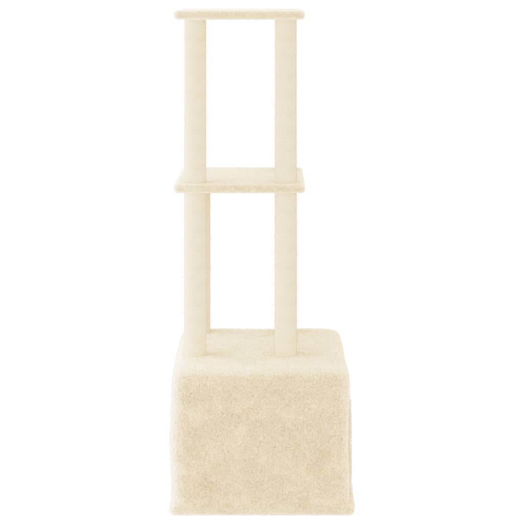 Albero per Gatti con Tiragraffi in Sisal Crema 133,5 cm