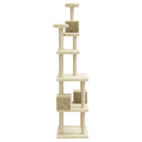 Albero per Gatti con Tiragraffi in Sisal Crema 188 cm