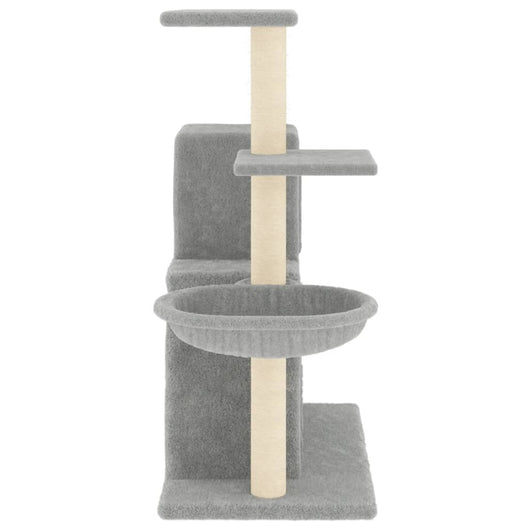 Albero per Gatti con Tiragraffi in Sisal Grigio Chiaro 83 cm