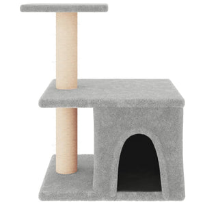 Albero per Gatti con Tiragraffi in Sisal Grigio Chiaro 48 cm