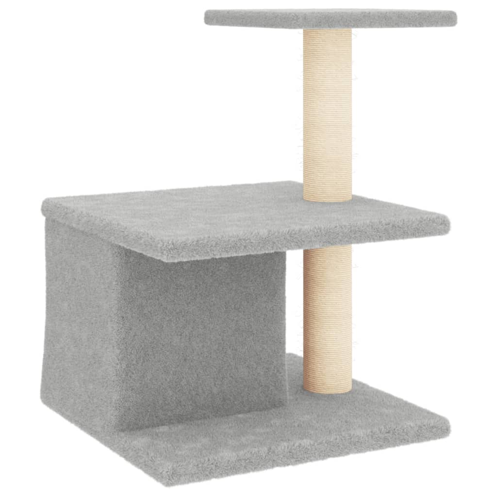 Albero per Gatti con Tiragraffi in Sisal Grigio Chiaro 48 cm