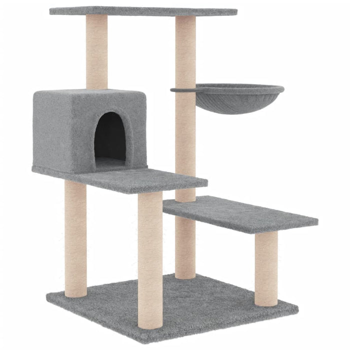 Albero per Gatti con Tiragraffi in Sisal Grigio Chiaro 82,5 cm