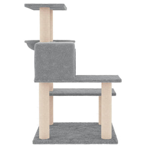 Albero per Gatti con Tiragraffi in Sisal Grigio Chiaro 82,5 cm