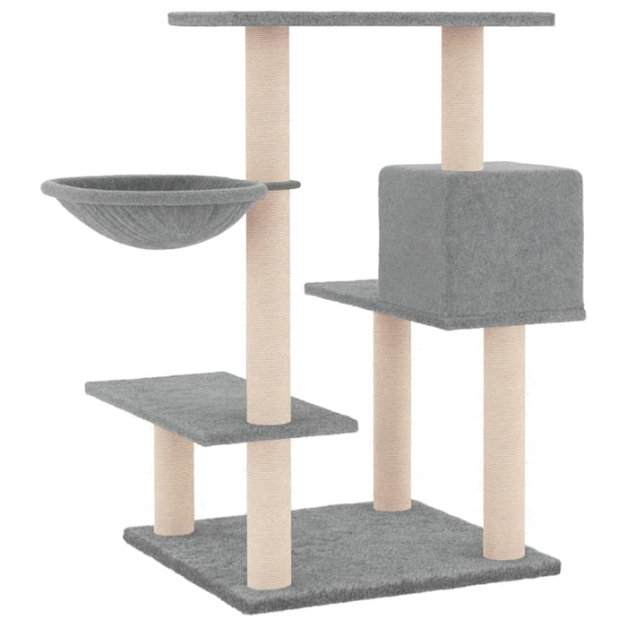 Albero per Gatti con Tiragraffi in Sisal Grigio Chiaro 82,5 cm