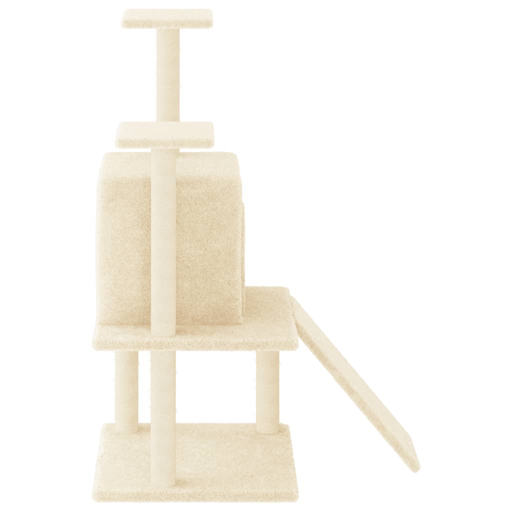 Albero per Gatti con Tiragraffi in Sisal Crema 110 cm