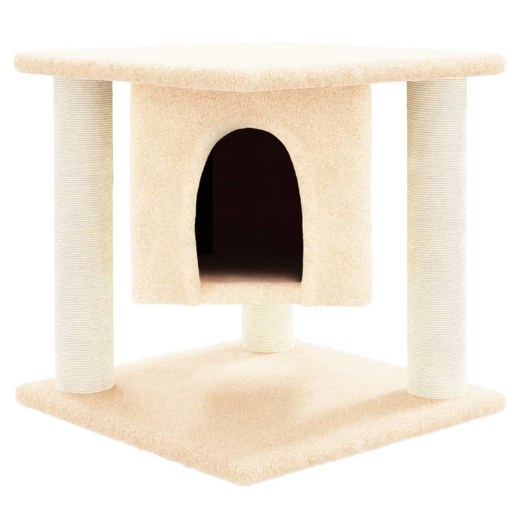 Albero per Gatti con Tiragraffi in Sisal Crema 37 cm