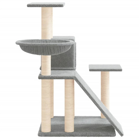 Albero per Gatti con Tiragraffi in Sisal Grigio Chiaro 82 cm