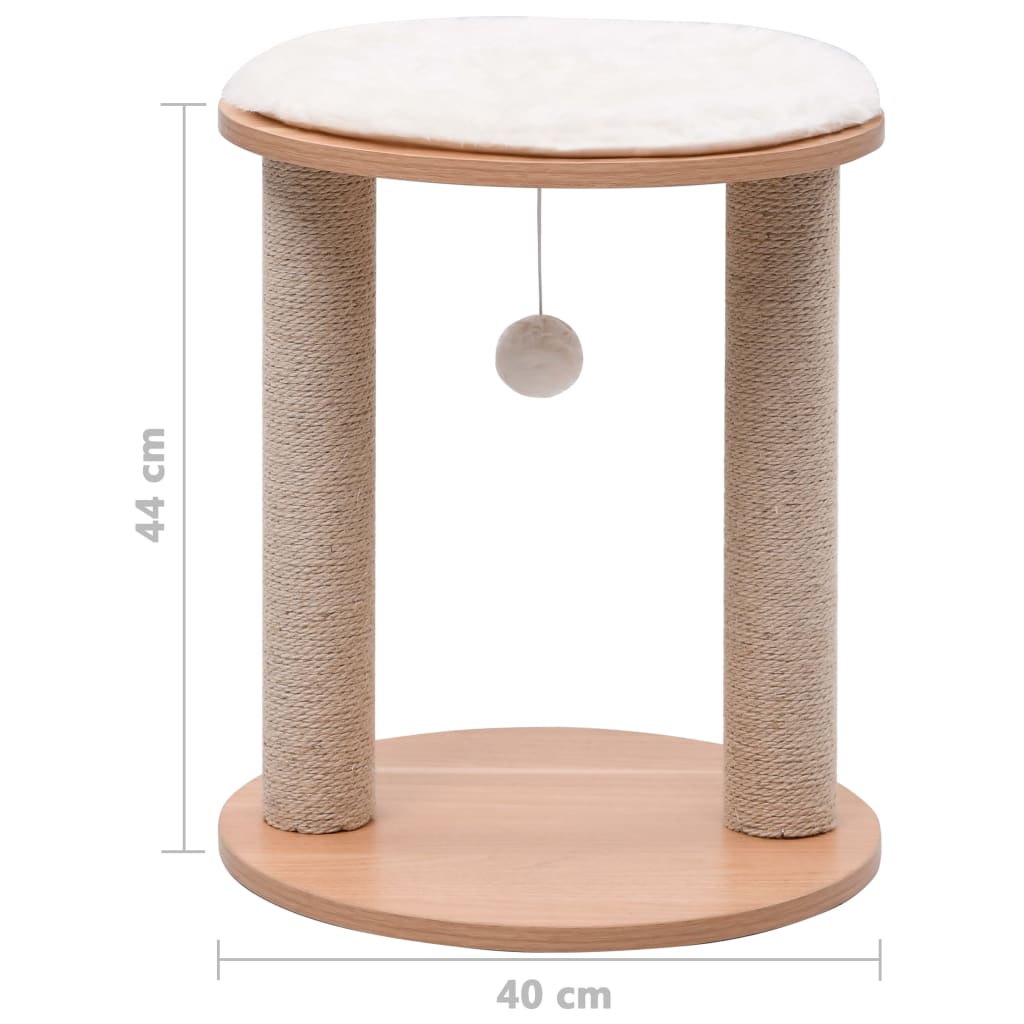 Albero per Gatti Piccolo con Pali Tiragraffi in Sisal 44 cm