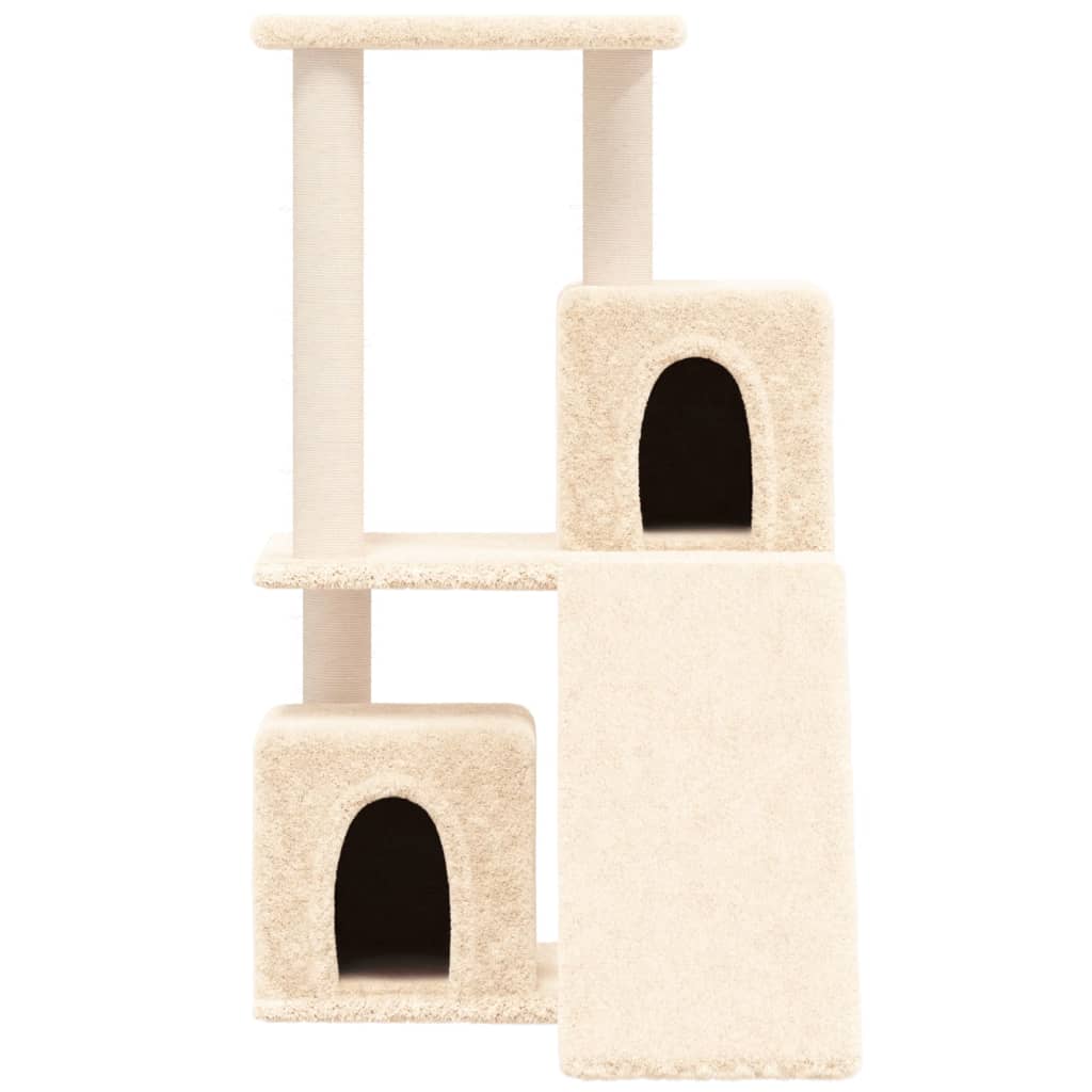 Albero per Gatti con Tiragraffi in Sisal Crema 82 cm