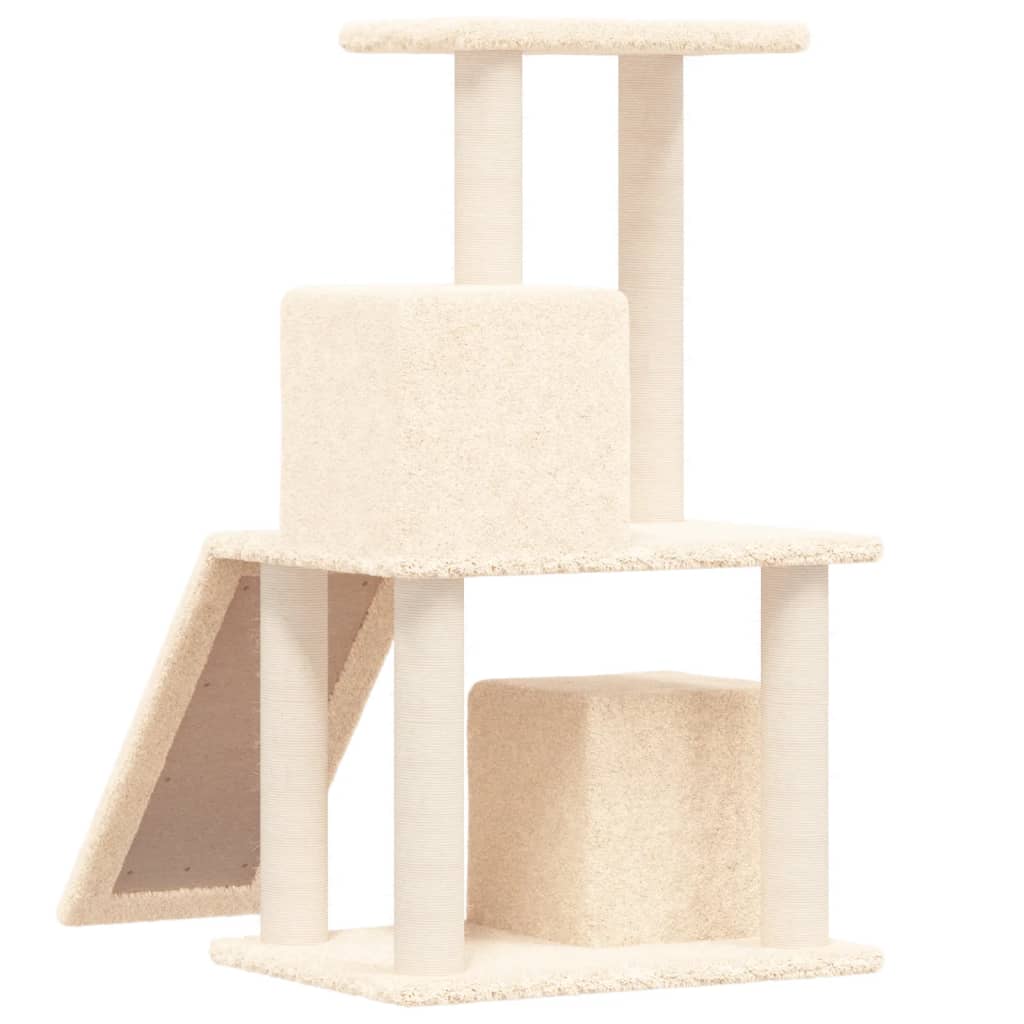 Albero per Gatti con Tiragraffi in Sisal Crema 82 cm