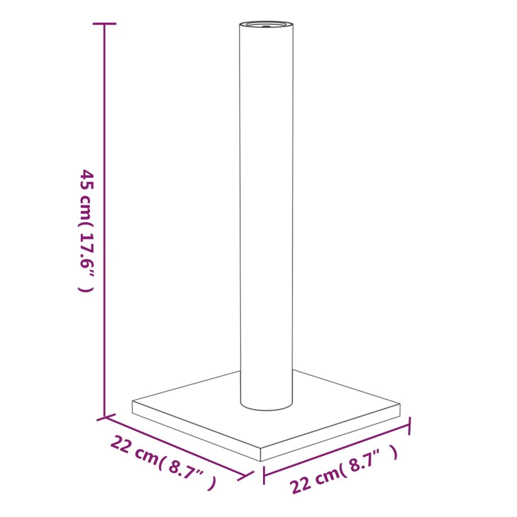 Palo Tiragraffi per Gatti Grigio Scuro 22x22x45 cm