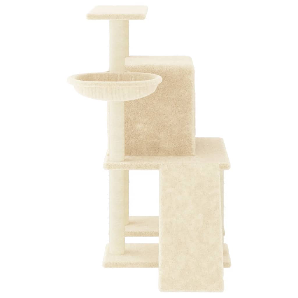 Albero per Gatti con Tiragraffi in Sisal Crema 96,5 cm