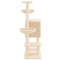 Albero per Gatti con Tiragraffi in Sisal Crema 117 cm