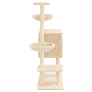 Albero per Gatti con Tiragraffi in Sisal Crema 117 cm