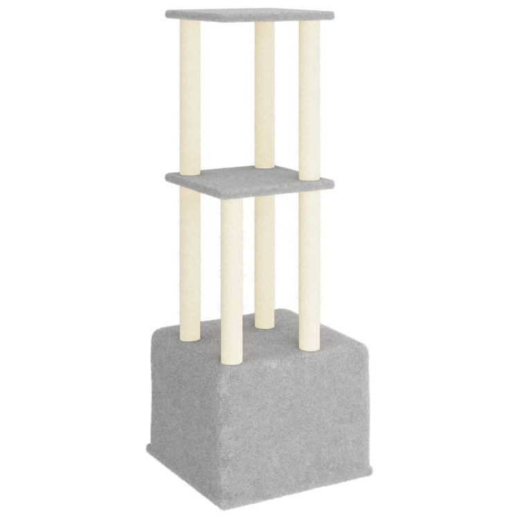 Albero per Gatti con Tiragraffi in Sisal Grigio Chiaro 133,5 cm