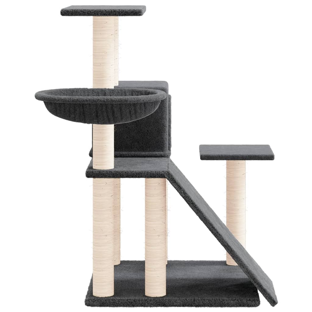 Albero per Gatti con Tiragraffi in Sisal Grigio Scuro 82 cm