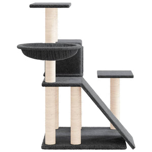 Albero per Gatti con Tiragraffi in Sisal Grigio Scuro 82 cm