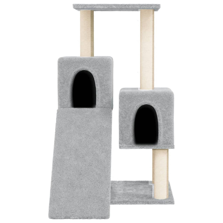 Albero per Gatti con Tiragraffi in Sisal Grigio Chiaro 82 cm