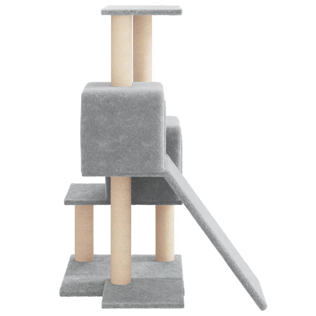 Albero per Gatti con Tiragraffi in Sisal Grigio Chiaro 82 cm