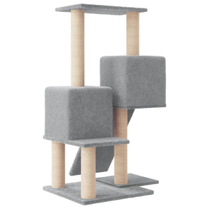 Albero per Gatti con Tiragraffi in Sisal Grigio Chiaro 82 cm