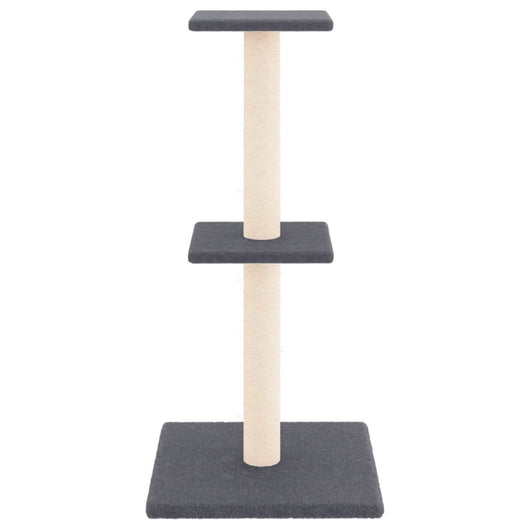 Albero per Gatti con Tiragraffi in Sisal Grigio Scuro 73 cm