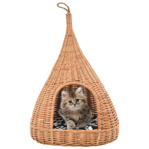 Cesta per Gatti con Cuscino 40x60cm Teepee Salice Naturale