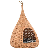 Cesta per Gatti con Cuscino 40x60cm Teepee Salice Naturale