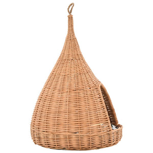 Cesta per Gatti con Cuscino 40x60cm Teepee Salice Naturale