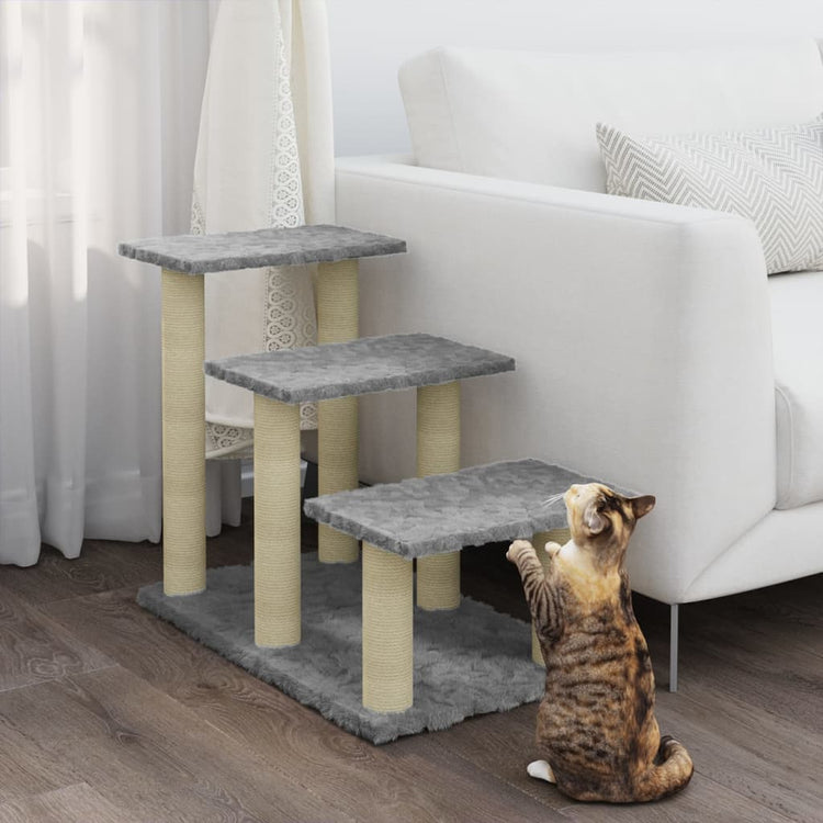 Albero per Gatti con Tiragraffi in Sisal Grigio Chiaro 50,5 cm