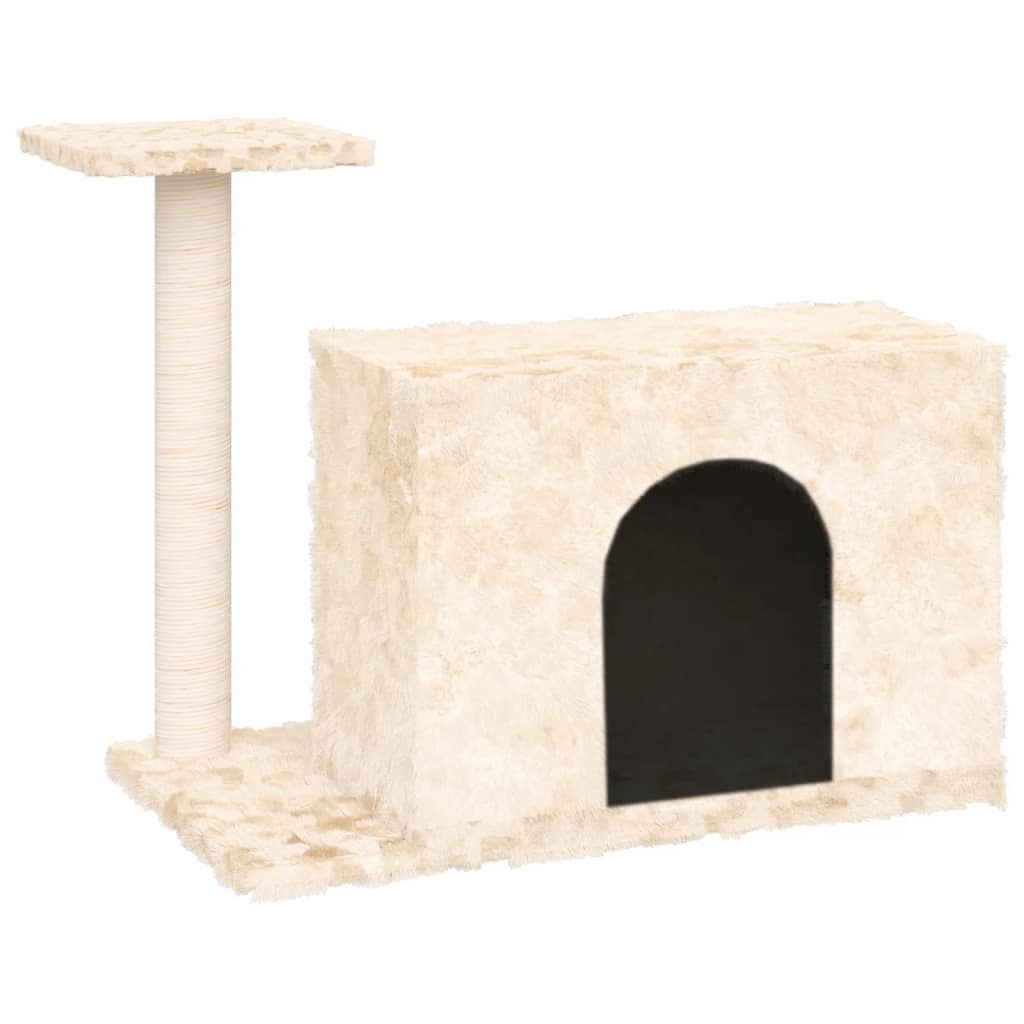 Albero per Gatti con Tiragraffi in Sisal Crema 51 cm