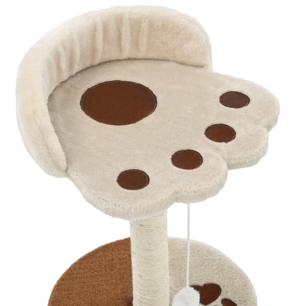 Albero per Gatti con Tiragraffi in Sisal 40 cm Beige e Marrone