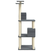 Albero per Gatti con Tiragraffi in Sisal Grigio Scuro 71 cm