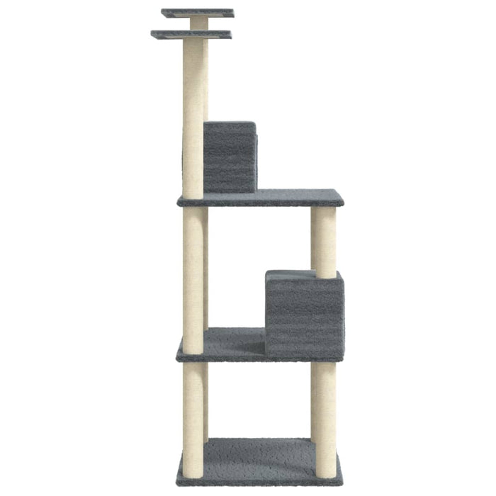 Albero per Gatti con Tiragraffi in Sisal Grigio Scuro 71 cm