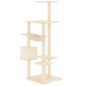 Albero per Gatti con Tiragraffi in Sisal Crema 142 cm