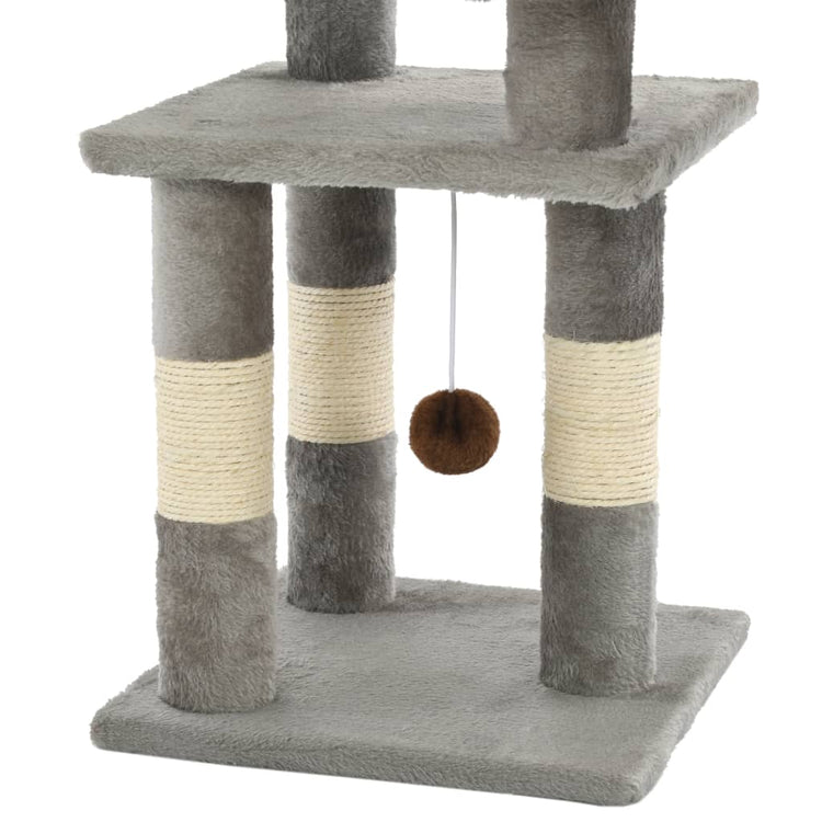 Albero per Gatti con Tiragraffi in Sisal 65 cm Grigio