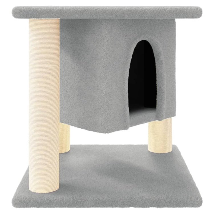 Albero per Gatti con Tiragraffi in Sisal Grigio Chiaro 37 cm