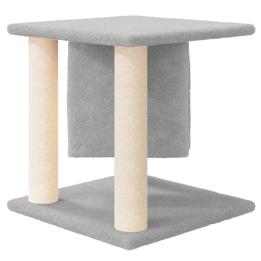 Albero per Gatti con Tiragraffi in Sisal Grigio Chiaro 37 cm