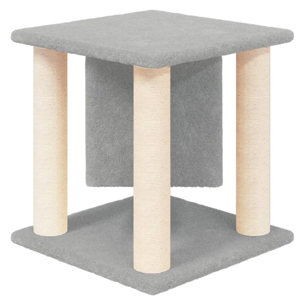 Albero per Gatti con Tiragraffi in Sisal Grigio Chiaro 37 cm