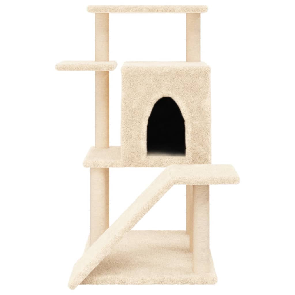 Albero per Gatti con Tiragraffi in Sisal Crema 97 cm