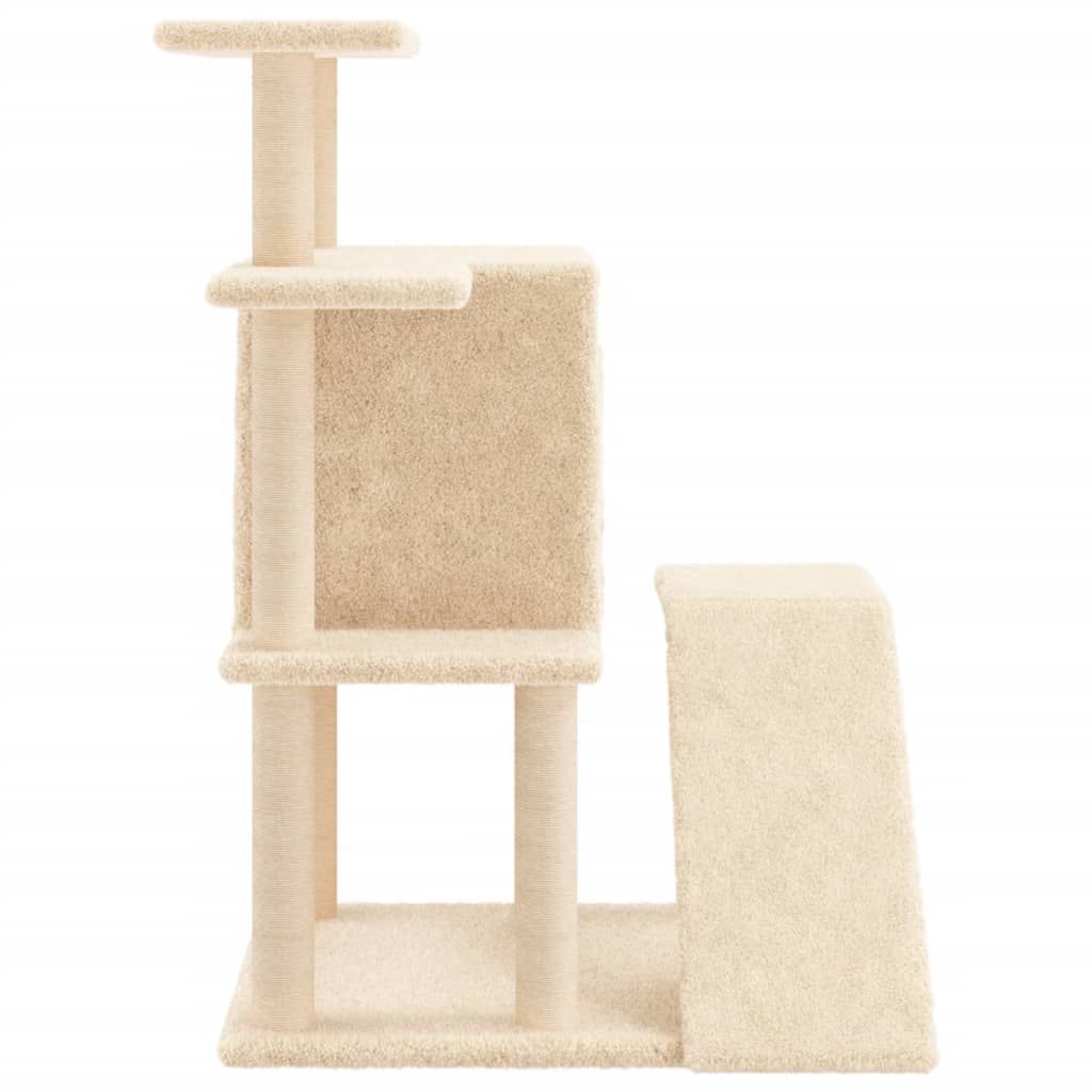 Albero per Gatti con Tiragraffi in Sisal Crema 97 cm