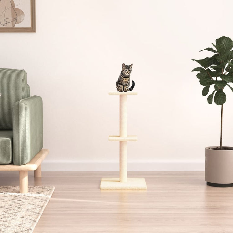 Albero per Gatti con Tiragraffi in Sisal Crema 73 cm