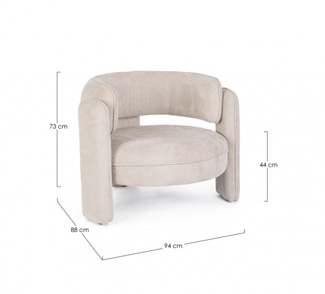 Poltrona di design moderno Beige - AISHA