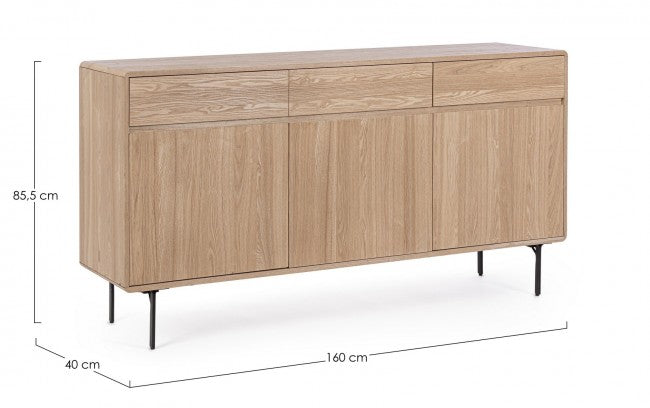 Credenza 3 ante 3 cassetti Naturale - WIDALD