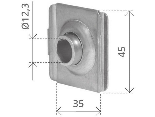 cuscinetto quadro mm. 45 foro rullino Ã¯ mm. 12,3 vit52611