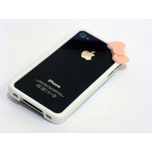 Bumper con fiocco per iPhone 4 e 4s - Colore Bianco