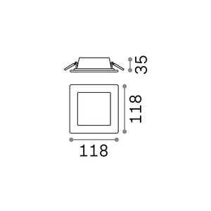 Faretto Da Incasso Quadrato Moderno Groove Alluminio Bianco Led 10W 3000K