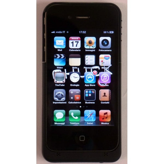 Custodia caricabatterie per iPhone 4 e 4s - Colore Nero