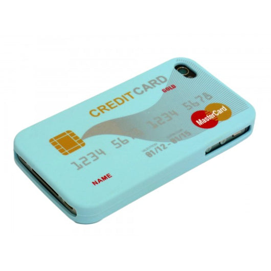 Carta di credito Custodia iphone 4 e 4s - Azzurro